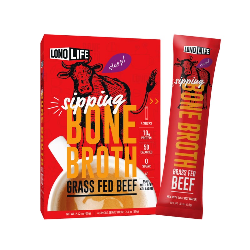 LonoLife Beef Bone Broth Powder Mix  GrassFed 10g Protein  CollagenRich Keto  Paleo Friendly  Natural Ingredients  24 Portable Stick Pack Servings - Image 3
