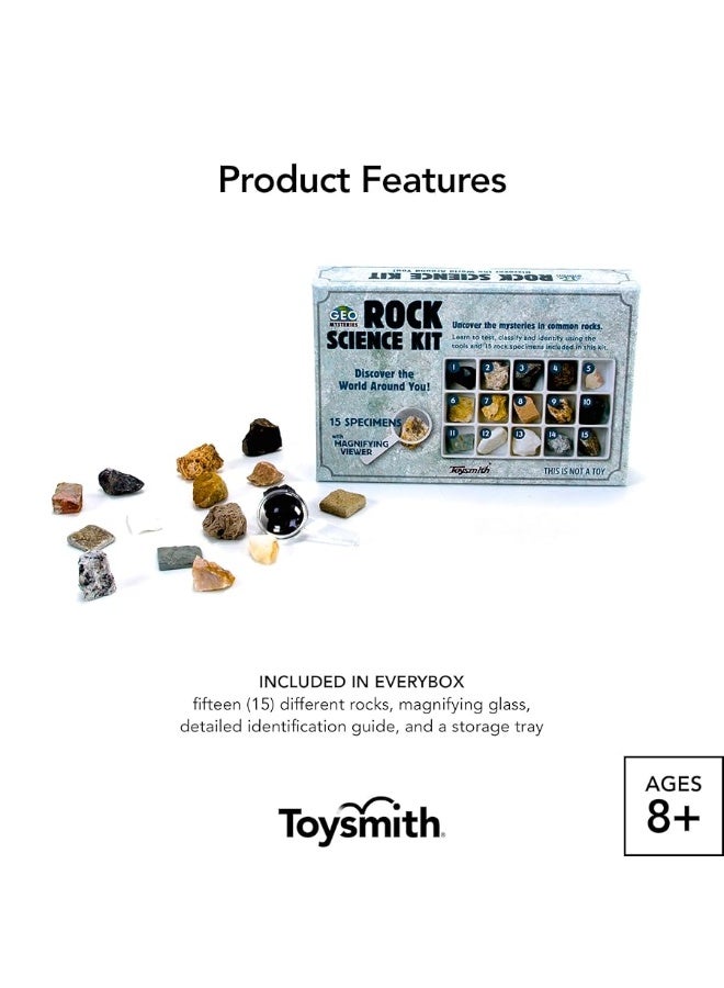 Toysmith STEM Toy Rock Science Kit Geology Mineral Specimen For Kid Geologists - Image 1