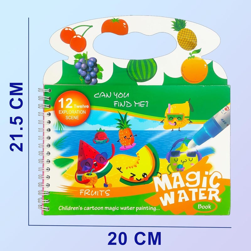 vGRASSP Magic Water Coloring Book Toy for Kids - Reusable Quick Dry Doodle Book - Birthday Return Gift for Boys and Girls - Color and Design As Per Stock (Pack of 2) - Image 3