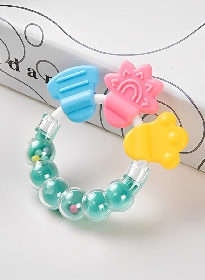 2 Pieces of Baby Silicone Teething Rattle Toy BPA Free Molar Soother with Easy Grip Handle Safe Soft Chewable Teether for Infants 3 to 12 Months - Image 2