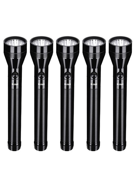 5 In 1 Rechargeable Durable Powerful LED Flash Light Torch Water Resistant 1900 Meters Coverage