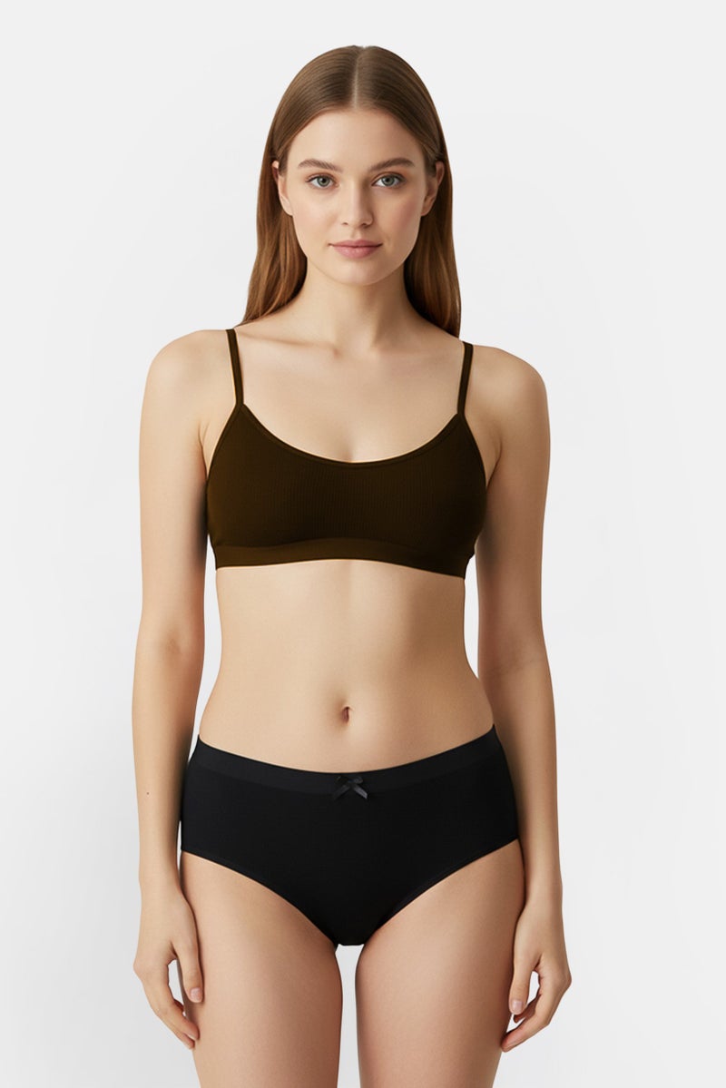 bebe Women 3 Pieces Textured Lace Boxer Panties, Multicolor - Image 1