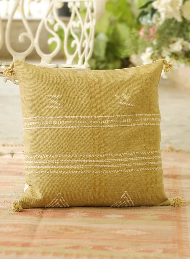 sanskrutihomes sanskrutihomes Striped Cotton Cushion Cover - 45x45cm