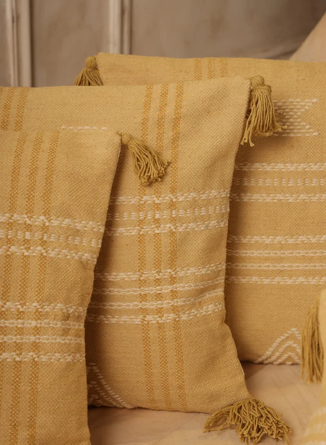 sanskrutihomes sanskrutihomes Striped Cotton Cushion Cover - 45x45cm