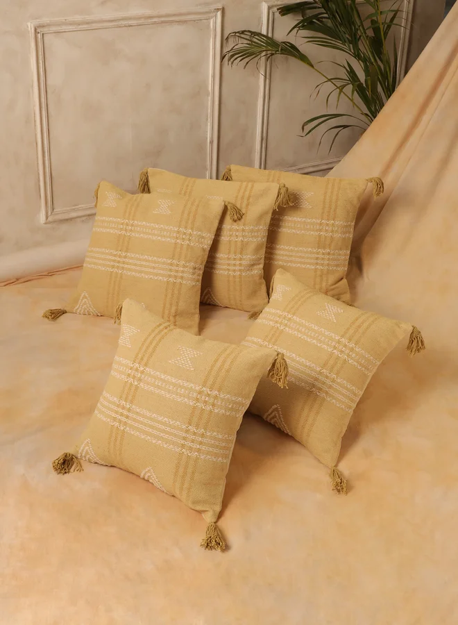 سانسكريتي هومز sanskrutihomes Striped Cotton Cushion Cover - 45x45cm