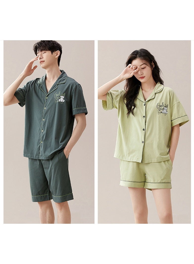Summer  Shorts Pijamas Couple's Sleepwear Cotton Pajamas Fashion Casual Korean Loungewear Pajama Sets for Young - Image 2