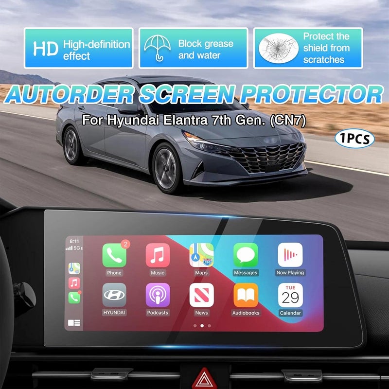 Autorder 10.25-inch Tempered Glass Screen Protector for 2021-2026 Hyundai Elantra - Image 2