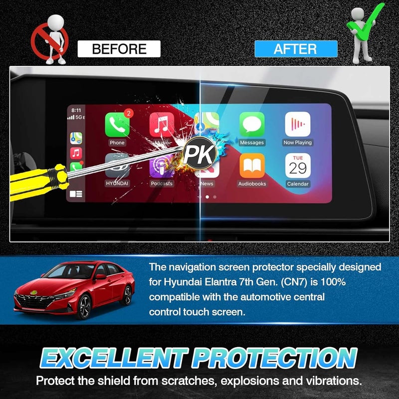 Autorder 10.25-inch Tempered Glass Screen Protector for 2021-2026 Hyundai Elantra - Image 4