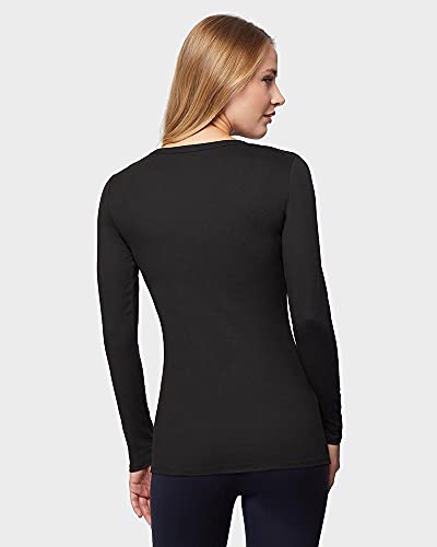 32 Degrees Heat Womens Ultra Soft Thermal Lightweight Baselayer Crew Neck Long Sleeve Top, Black, Small - Image 4