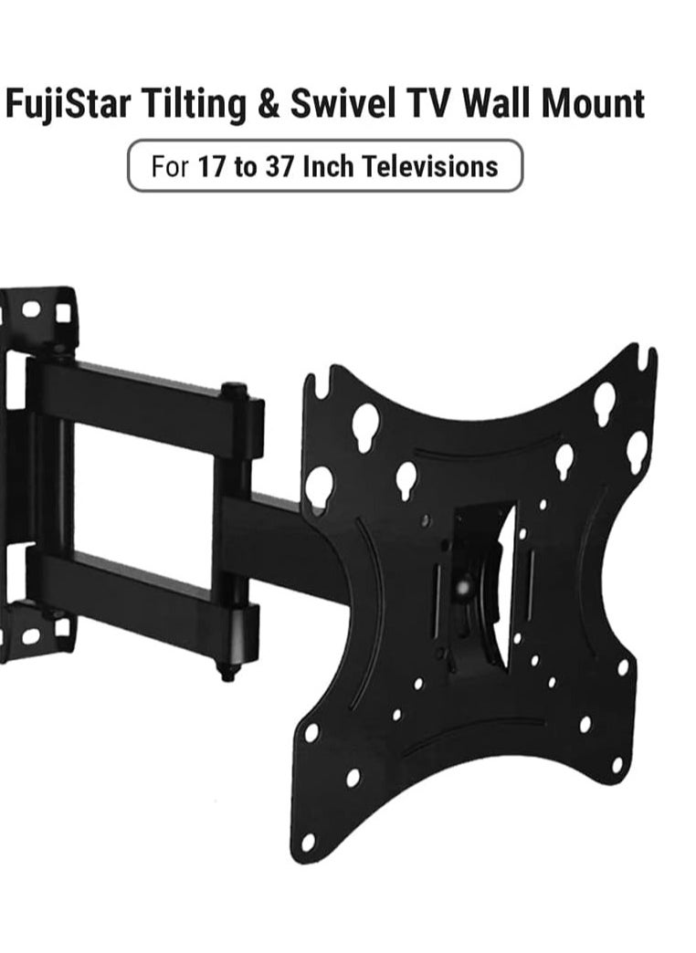 fujistar Tilting & Swivel TV Wall Mount Bracket for 17 to 37 Inch LED, LCD & Plasma Televisions - Loading Capacity up to 10 Kgs (22 LBS) & Arm Extendable Upto 367mm
