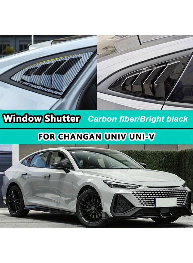 2pcs Carbon Fiber Rear Window Triangle Cover For Changan UNIV 2021 2024 - Image 2