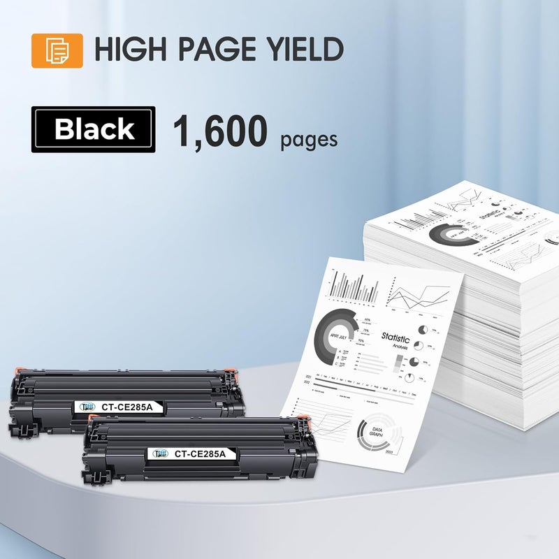 كول تونر خرطوشة حبر سوداء 85A CE285A P1102W M1212NF MFP بديلة متوافقة مع HP 85A CE285A CE285 Laserjet P1102W M1212nf MFP 1102W P1100 P1102 P1102whp M1132 M1210 M1130 M1217nfw عبوة 2 - Image 3