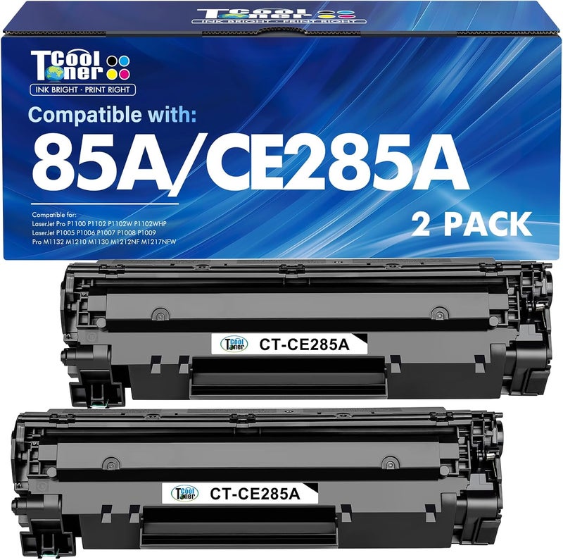كول تونر خرطوشة حبر سوداء 85A CE285A P1102W M1212NF MFP بديلة متوافقة مع HP 85A CE285A CE285 Laserjet P1102W M1212nf MFP 1102W P1100 P1102 P1102whp M1132 M1210 M1130 M1217nfw عبوة 2 - Image 1