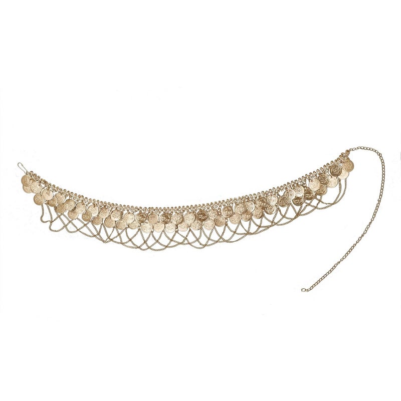 Vritraz Women's Belly Dance Tower Shape Metal Hip Scarf - Image 2