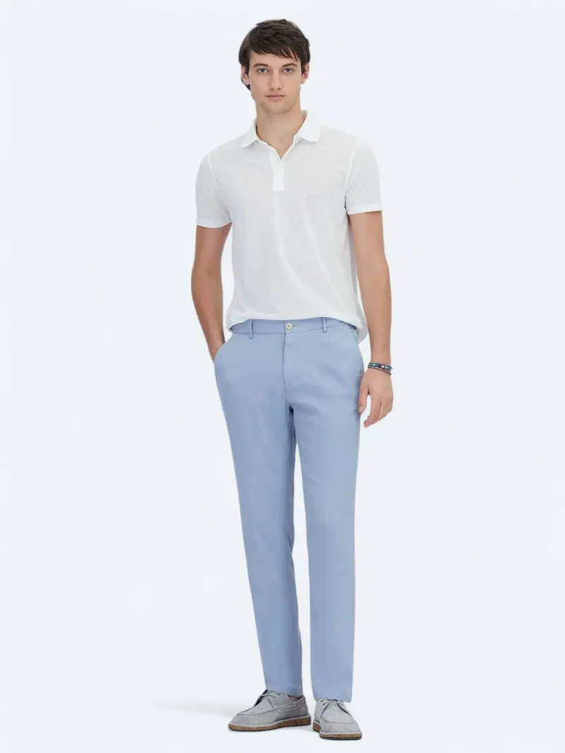 Kip Blue Weaving Jogging Fit Casual Cotton Blended Trousers