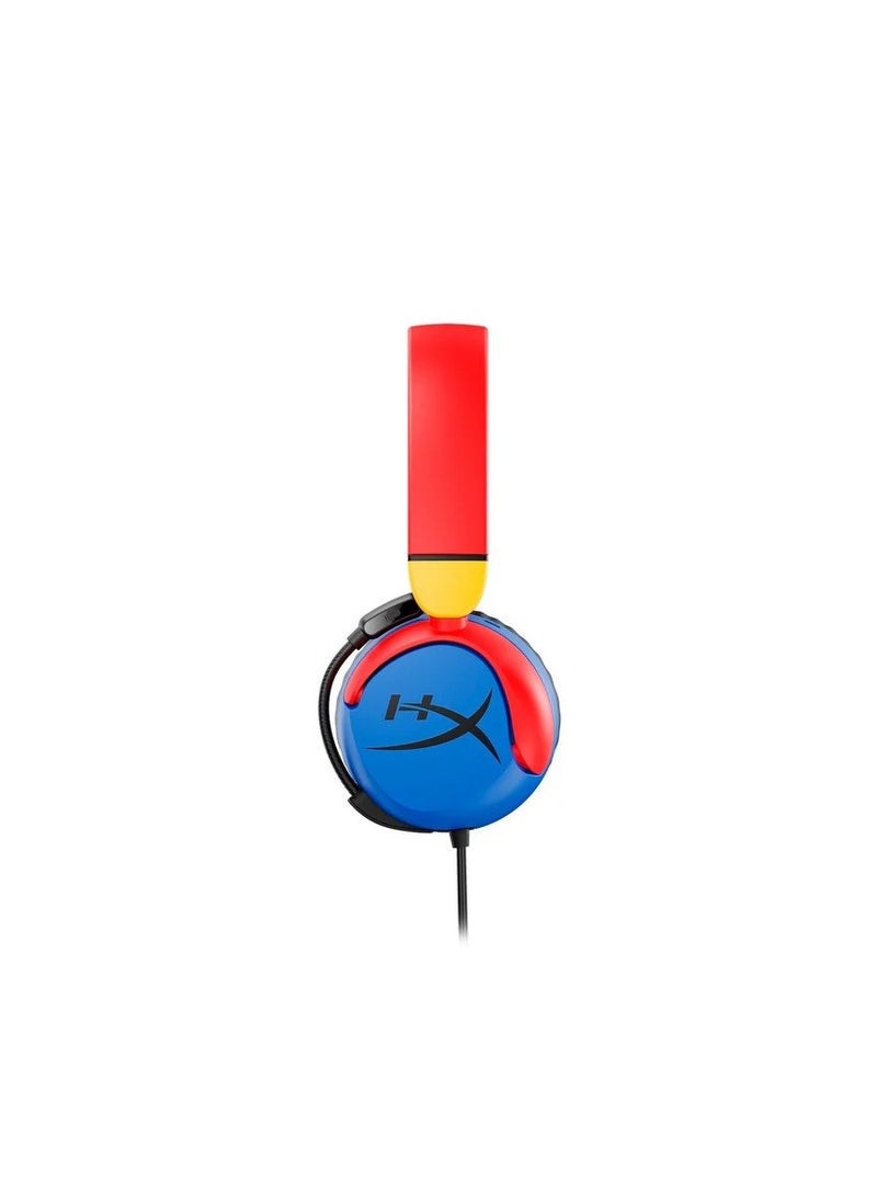 Mini HYPERX 7G8F3AA Cloud Mini Gaming Headset – 85dB Volume-Limited for Kids & Younger Gamers, 3.5mm AUX Wired Headphones with Comfortable Design (Red/Blue)  - Image 4