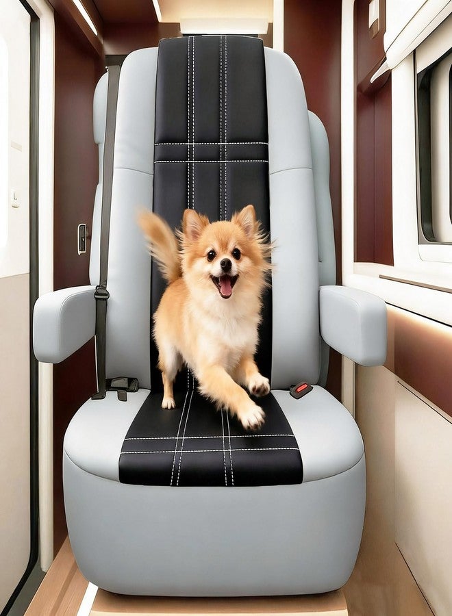 BeadChica Rv Captain Chair Seat Covers,Motorhome Seat Cover 2PCS for Class-A RV Seat with Arm Rest Covers (Black&Grey) - Image 4