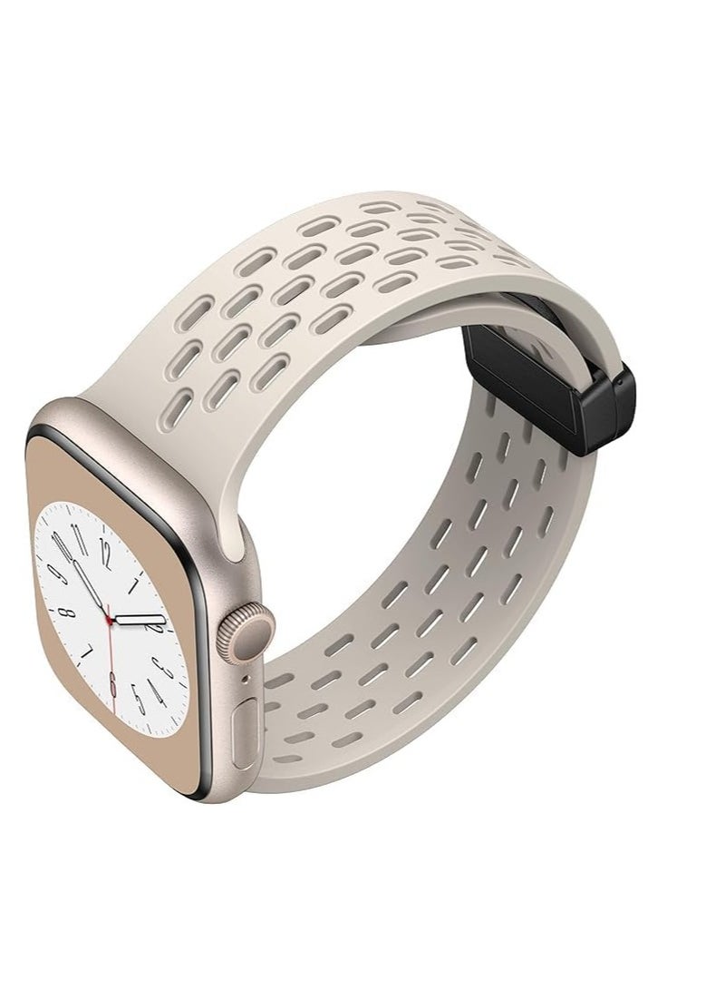 Magnetic Bands for Apple Watch Band 49mm 45mm 44mm 46mm, for Women Men, Soft Silicone Magnetic Buckle Breathable Sport Watch Strap for iWatch Series SE2 SE 9 8 7 6 5 4 3 2 1 Ultra 2/Ultra - Image 2