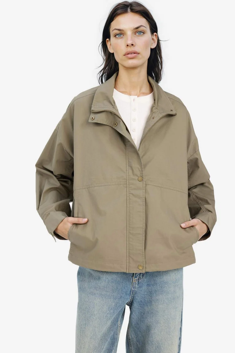 DeFacto Waterproof Relax Fit Cotton Zippered Jacket