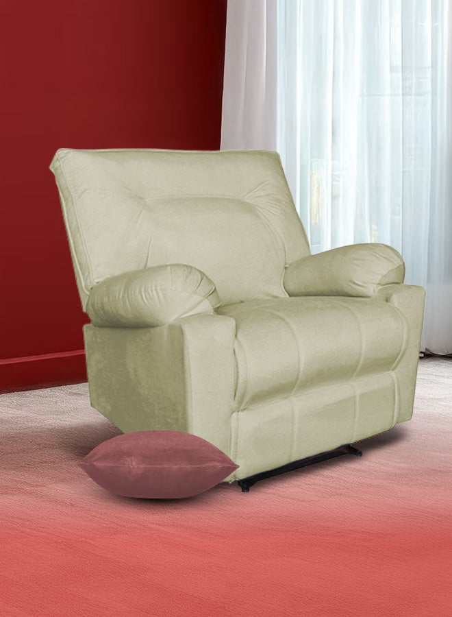 باك كومفرت طقم السكون | كرسي استرخاء مخملي بيج فاتح + كوشن برغندي 65x65 سم - Image 4