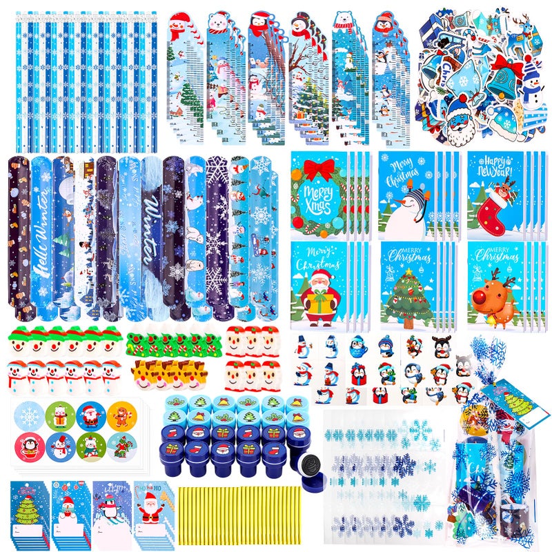 Atonofun 242 Pcs Christmas Party Favors Christmas School Stationery Set Xmas Exchange Gifts Reward Prizes Bulk for Students Kids Xmas Stocking Stuffers School Goodie Bag Fillers - Image 3