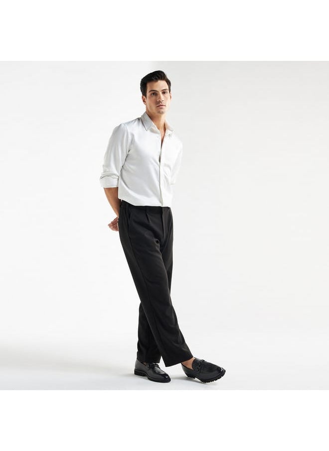 FAV - Solid Shirt with Embellished Collar and Long Sleeves - Image 1