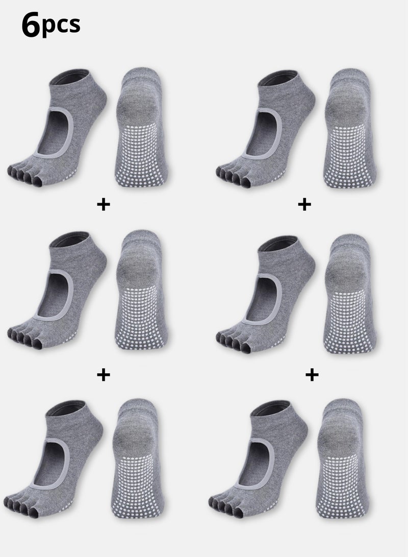 كانجرو 6 ازواج من جوارب يوغا بيلاتيس للياقة البدنية ومضادة للانزلاق كانجرو - Image 1