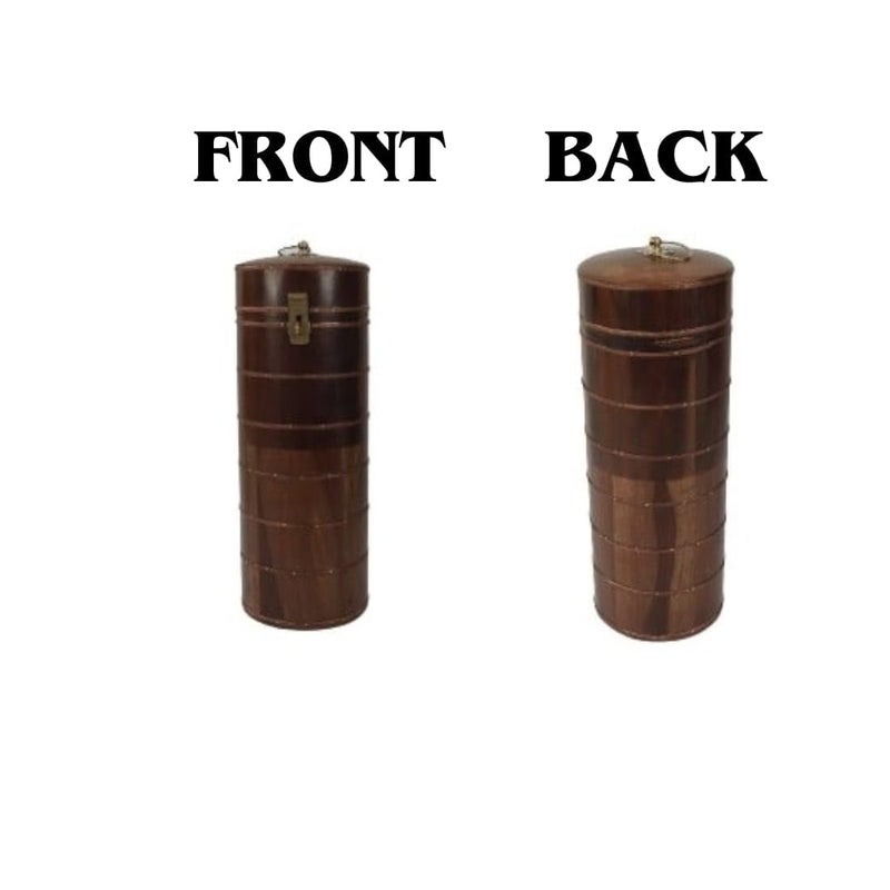 MARMORIS ECOM Handmade Sheesham Wood Wine Bottle Box Storage Gift case with Handle for Housewarming Bottle Box for Wine Gift Packing 1 pack - Image 2
