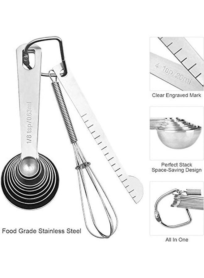 NIBEMINENT Set Of 11-Piece Stainless Steel Measuring Spoons Silver 240grams - Image 4