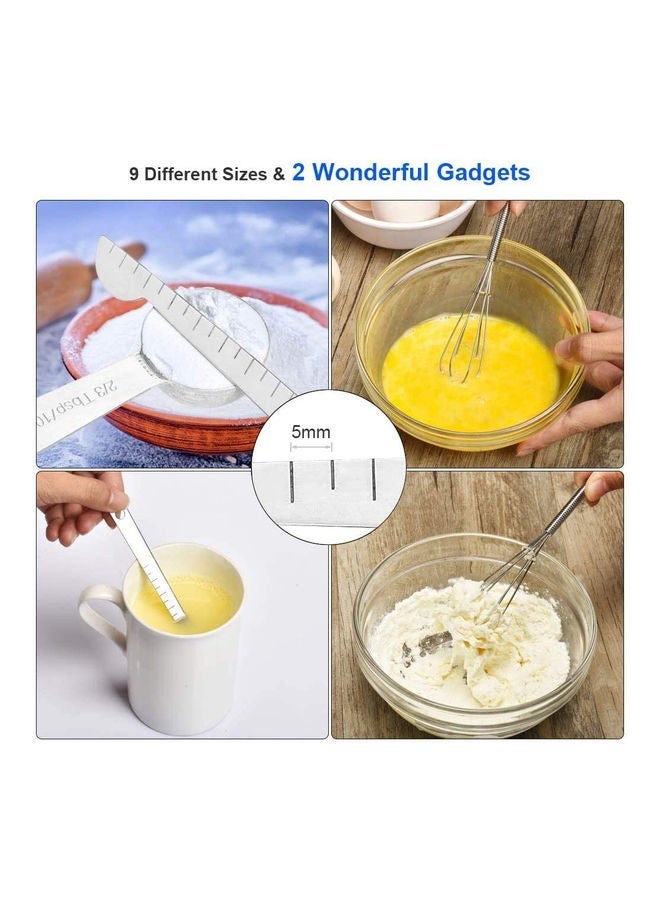 NIBEMINENT Set Of 11-Piece Stainless Steel Measuring Spoons Silver 240grams - Image 2