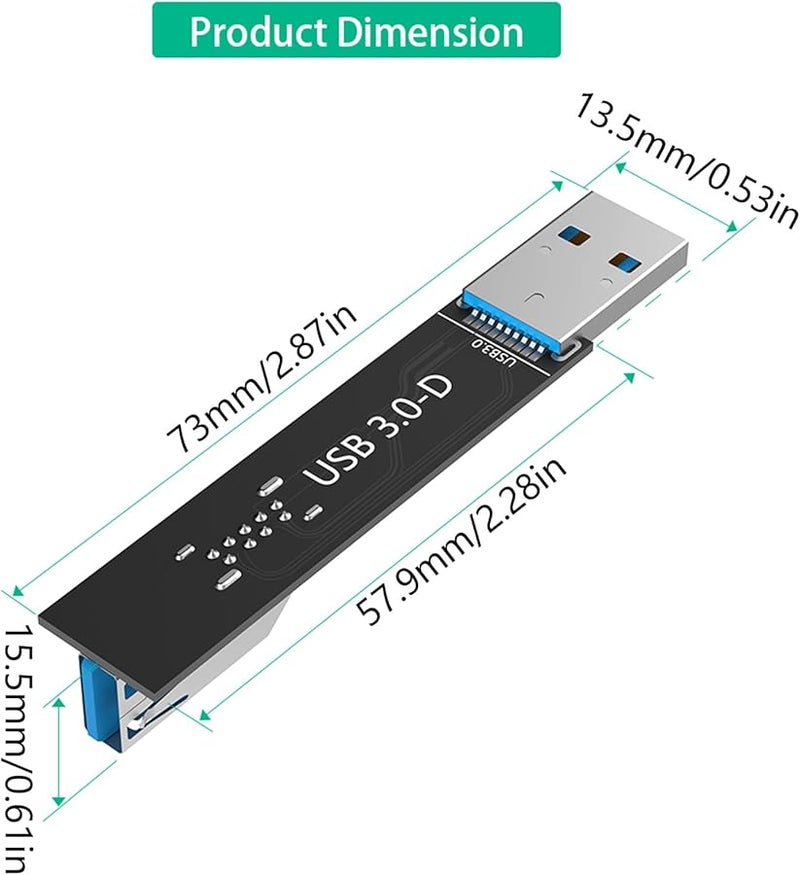 USB 3.0 Male to Female Extension Adapter Desktop PC Expansion Module Enhances Connection - Image 5