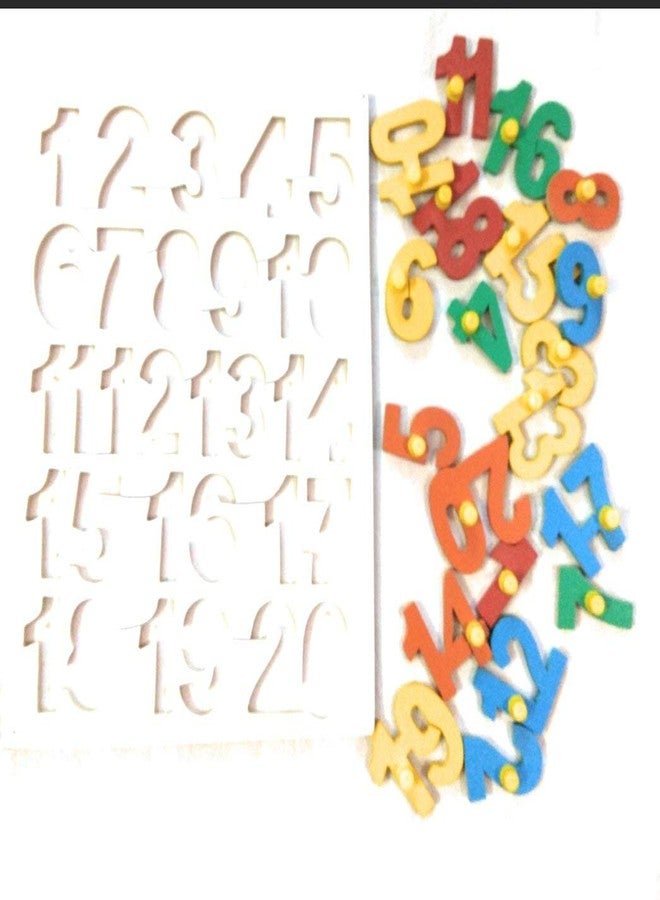 Futurez Key Wooden Numbers Board (1-20) / Number Tray with knob, Play and Learn Philosophy - Image 3