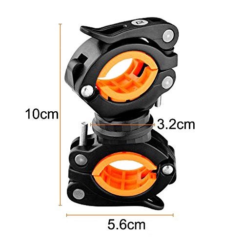 Vonpri [3 Pack Flashlight Holder, Mount Bicycle Mounting Bracket Flashlight Holder Torch Clip 360º Rotation (Orange) - Image 2