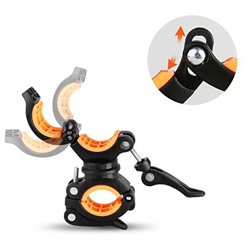 Vonpri [3 Pack Flashlight Holder, Mount Bicycle Mounting Bracket Flashlight Holder Torch Clip 360º Rotation (Orange) - Image 3