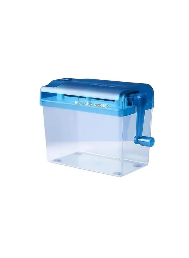Portable A6 Manual Paper Shredder Sea Blue Quiet Desktop Cutting Tool For Home And Office Use - Image 1