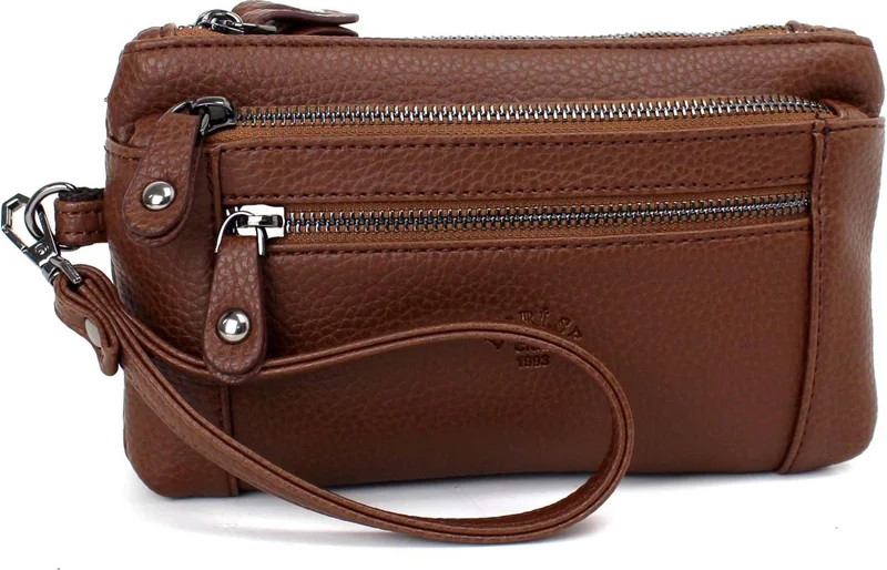 ديرسي كلوب Men's Brown Color Multi-Compartment Bracelet Belt Hand Banded Portfolio Handbag