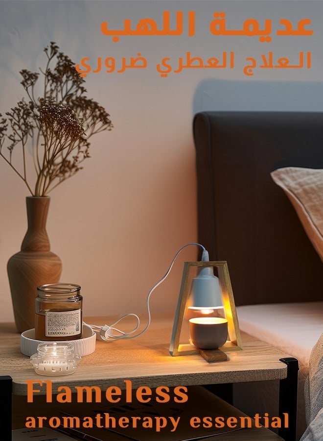XiuWoo Candle Warmer Lamp, Japanese-Style Oak Wood Candle Warmer, Brightness dimmable, Candle Lamp Warmer for Home Decor Gifts, Gifts for Mom, Birthday Gifts - Image 2