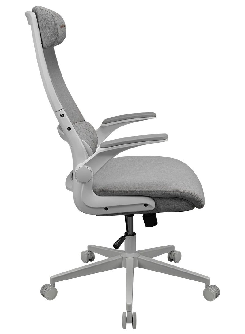 Cougar STRYDER Ergonomic Gaming Chair with Adjustable Headrest, Lumbar Support, Multi-Density Foam Seat, Flip-Up Armrests, Breathable Fabric, Heavy-Duty Base & Smooth Casters, Office & Gaming Chair, White | 3MSTDASW.0001 - Image 4