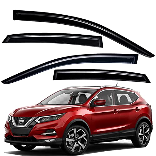Lightronic لايتترونيك WV94902 واقيات نوافذ جانبية خارجية ومظلات، حراس مطر، دخاني داكن، مجموعة 4 قطع، تناسب نيسان روج 2021-2024 - Image 1