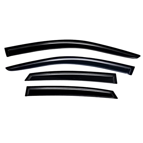 Lightronic لايتترونيك WV94902 واقيات نوافذ جانبية خارجية ومظلات، حراس مطر، دخاني داكن، مجموعة 4 قطع، تناسب نيسان روج 2021-2024 - Image 3