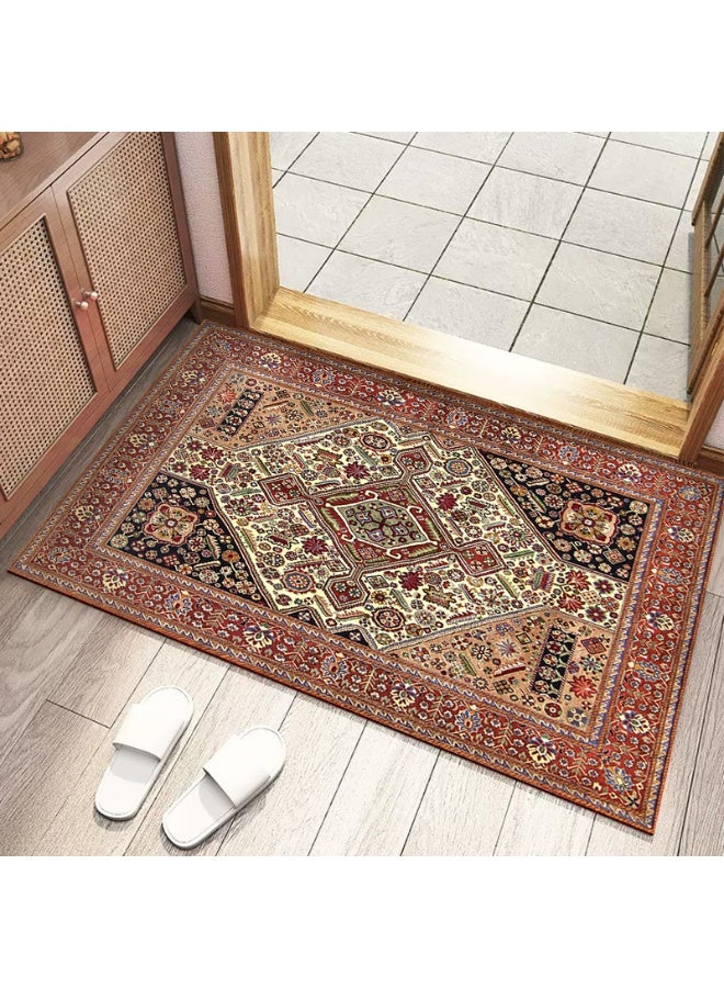 آنا مفرش باب من الفرو المطبوعة بلمسة عتيقة لامتصاص الماء، مثالي للاستخدام المنزلي - Image 1