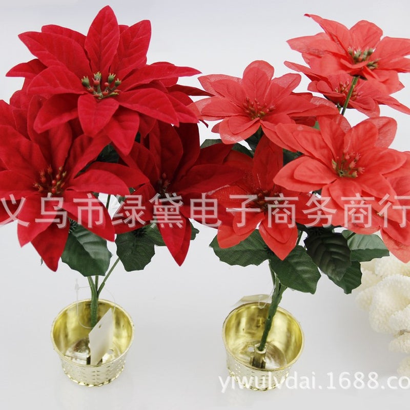 Flannel Christmas Flower Christmas, El Window, Home Furnishings, School Furnishings Holiday Decoration Gifts - Image 1