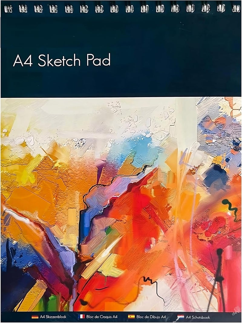 Al FAKHAMA A4 Sketch Pad - Pack of 2, 110 GSM White Sheets, Spiral Bound Drawing Pad - Image 1