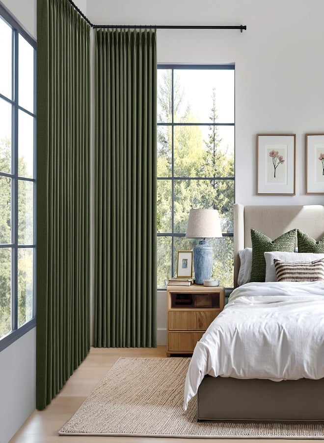 MIULEE Natural Pinch Pleated 100% Blackout Linen Curtains 108 Inch Long 2 Panels Set, Black Out Memory Trained Pleat Curtains Light Blocking Room Darkening Drapes for Bedroom Living Room Window - Image 2