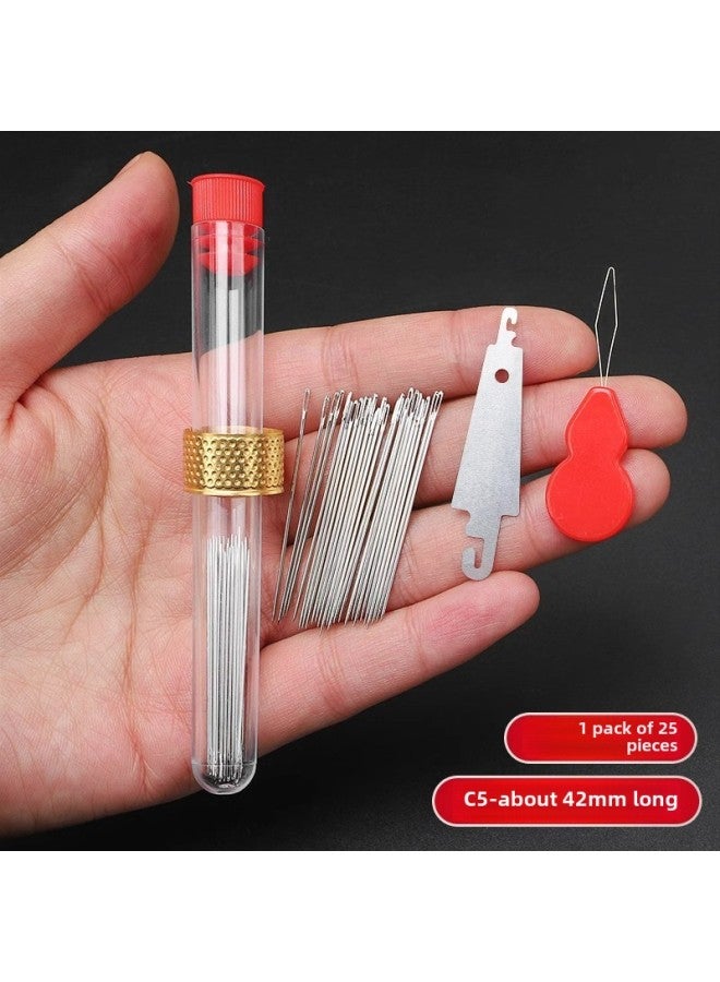 Household Eye Needle Sewing Needle Special Long Needle Thick Needle Big Nose Needle Large Hole Steel Needle For Old People Hand Sewing Needle-Color:4.2cm Long Free Gifts  - Image 1