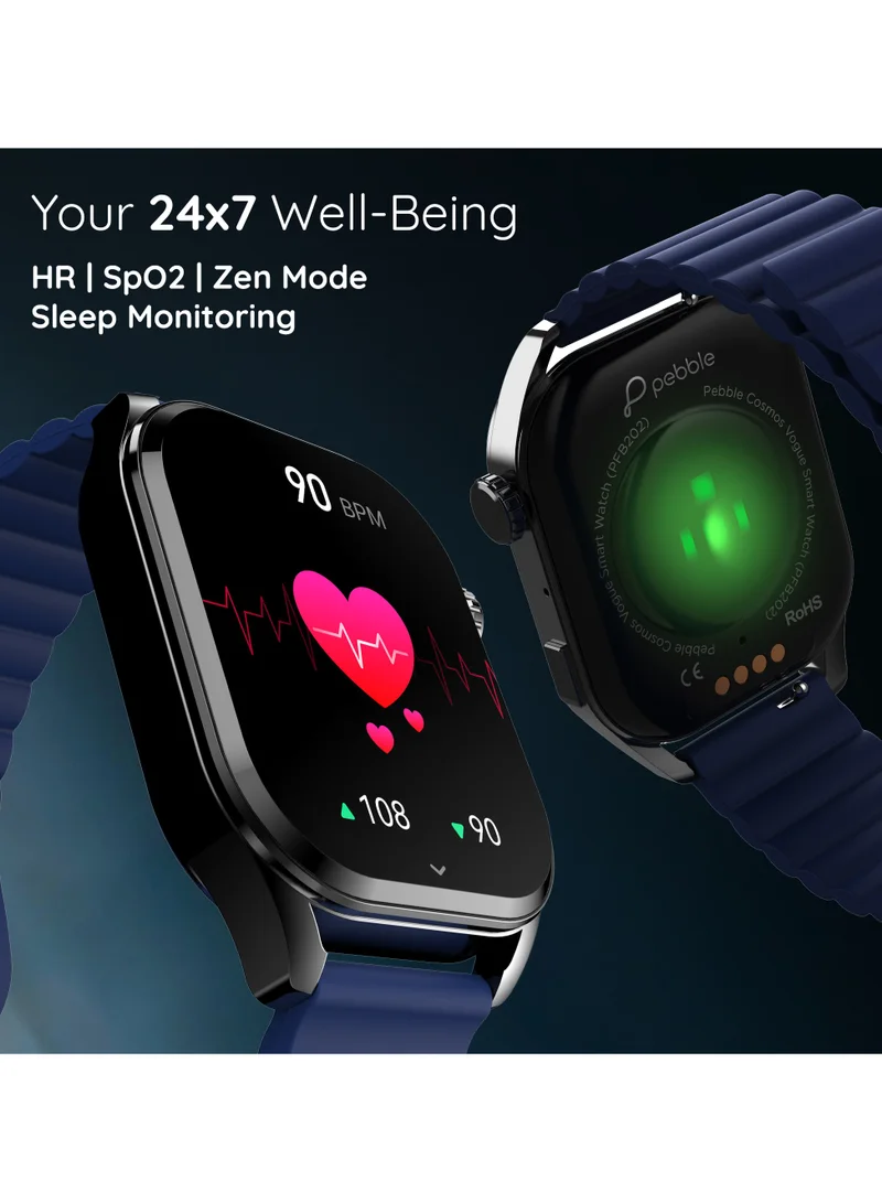 Pebble Cosmos Vogue 1.96" Amoled, BT Calling, Multiple Sports Mode, Heart Rate Monitor, AI Voice Assistance Alarm & Notification