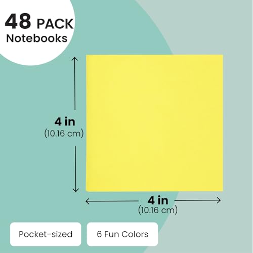 Paper Junkie 48 Pack Colorful Mini Blank Books, Bulk Pocket Sized Notebooks for Kids, 4x4 In Small Notepads Journals for Drawing Writing (6 Colors) - Image 4