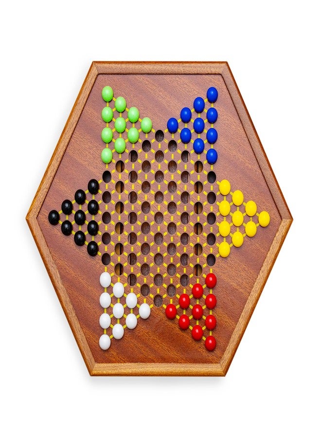 Black long Di fang Wooden Chinese Checkers Game Set with Storage Drawer, 12.6 inches - Includes 60 Colorful Acrylic Chess Pieces (6 Colors) - Classic Strategy Board Game - Image 4