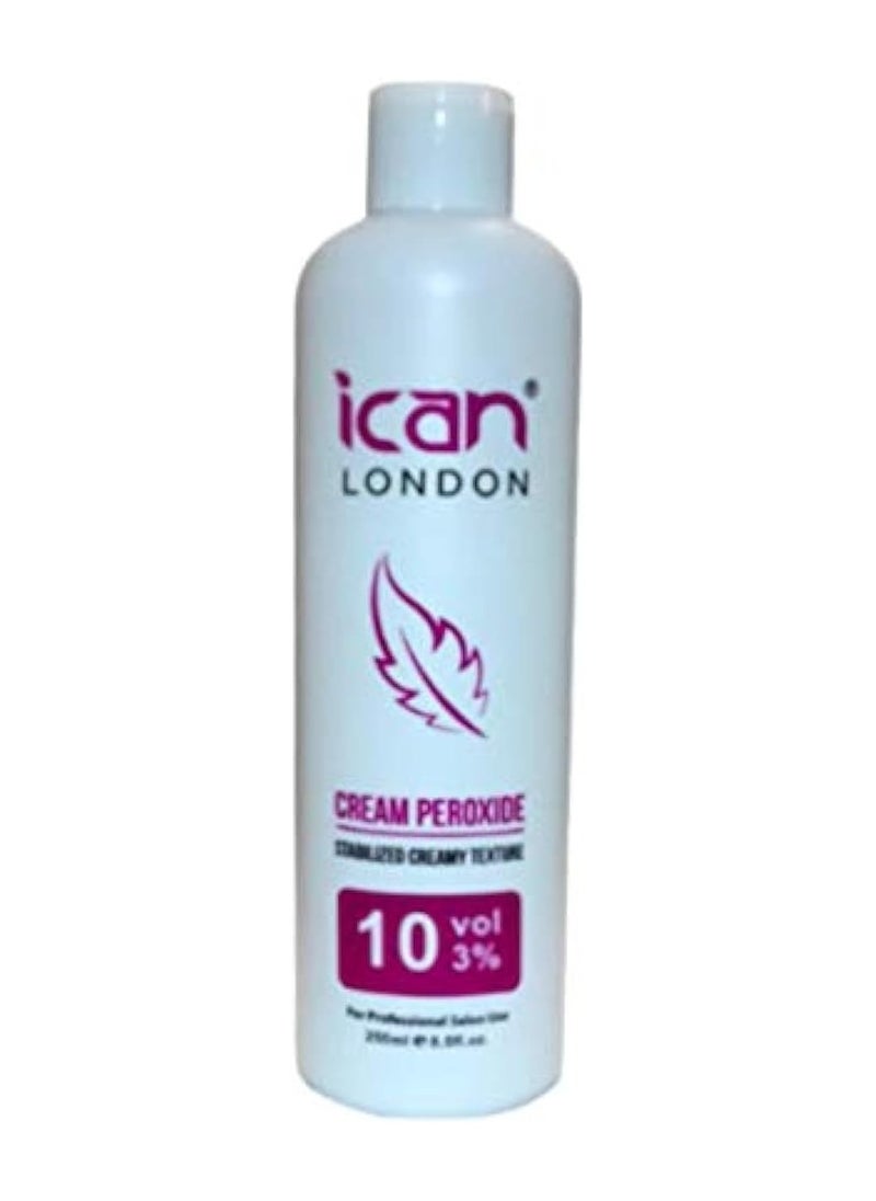 iCan London ICAN LONDON PROFESSIONAL CREAM PEROXIDE 10 VOLUME 3% 250ML  - Image 1