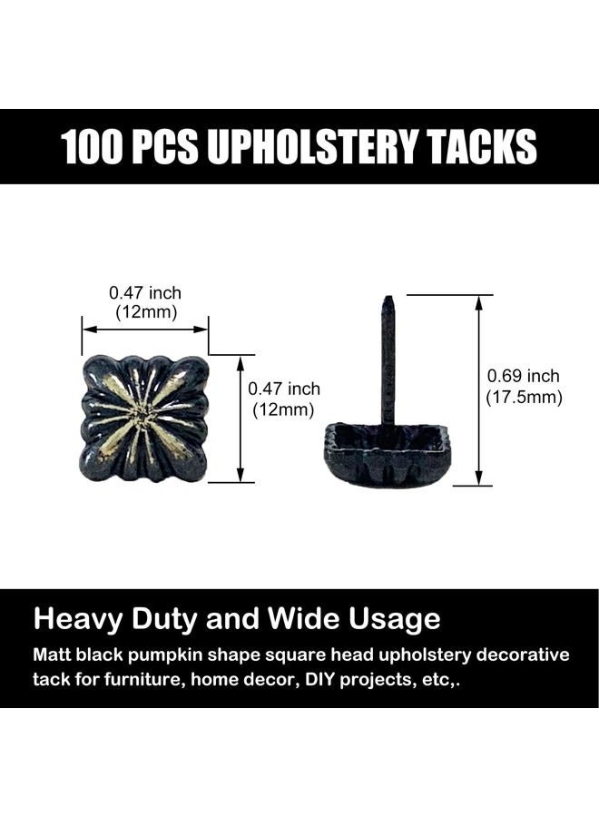 Maozaa Upholstery Tacks, Furniture Upholstery Nails for Decorative, 100 PCS 0.47 inch (12mm) Square Head Upholstery Decorative Tack for Furniture DIY Decorative (D12mm x L17.5mm) - Image 2